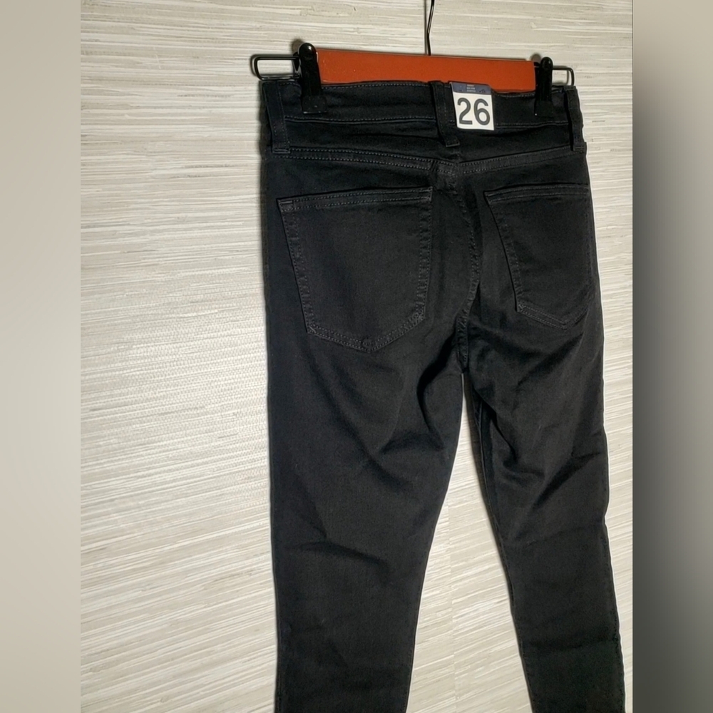 GAP Mid Rise True Skinny Ankle Jeans Black Rinse Size 26/2 RT$80 NWT Biker Moto - Picture 12 of 15
